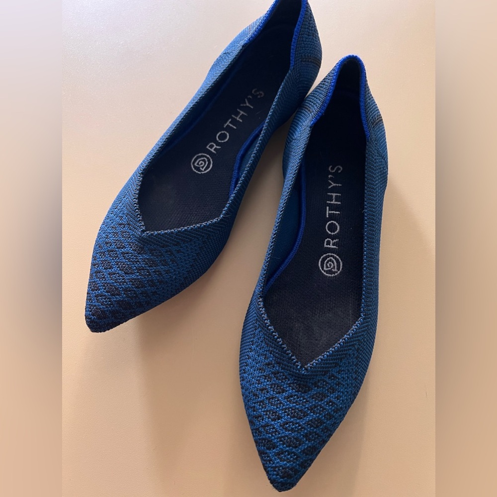 Rothy's Lapis Blue Snake Python Pointy Toe Sz 7.5… - image 2